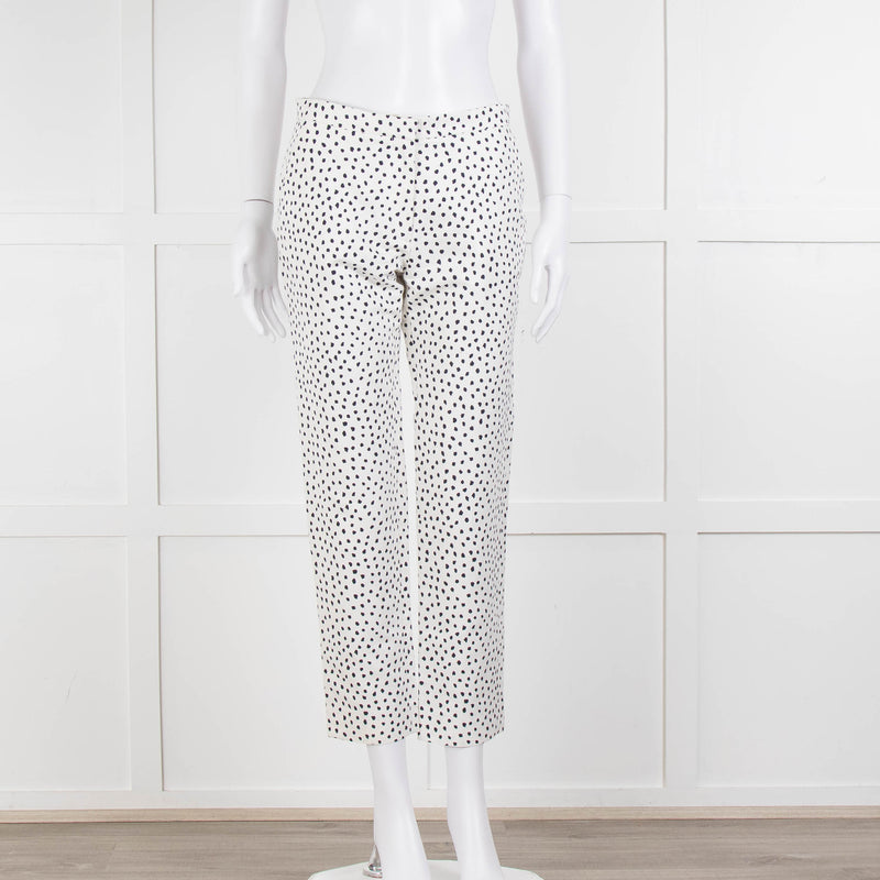 CH Carolina Herrera Cream Black Dot Trousers