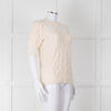 YaYa Woman Cream Lace Yolk Shortsleeve Jumper