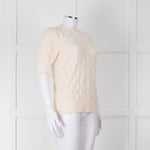 YaYa Woman Cream Lace Yolk Shortsleeve Jumper
