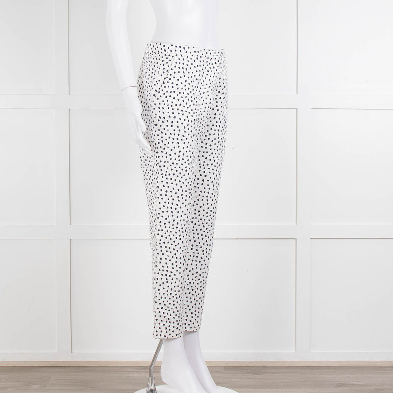 CH Carolina Herrera Cream Black Dot Trousers