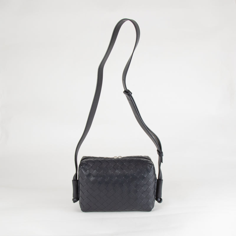 Bottega Veneta Navy Blue Small Loop Messenger Bag