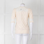 YaYa Woman Cream Lace Yolk Shortsleeve Jumper