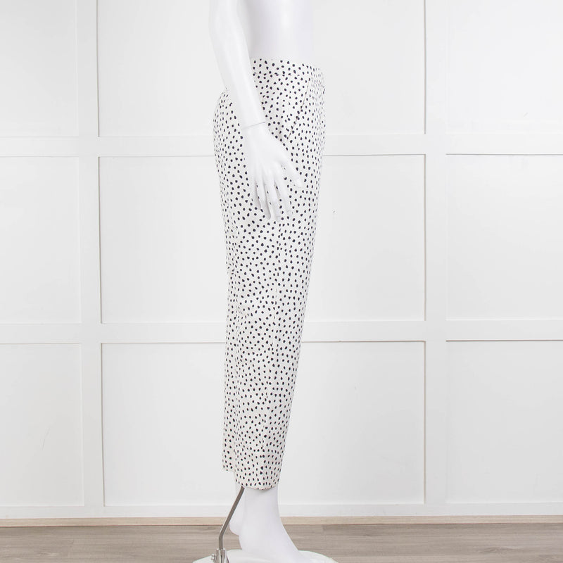 CH Carolina Herrera Cream Black Dot Trousers