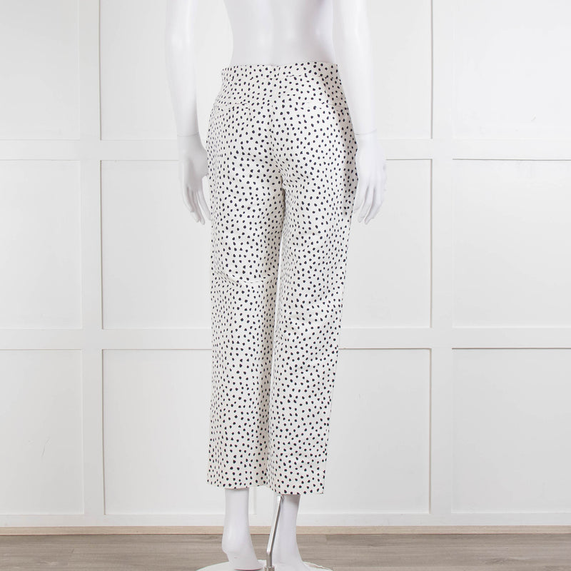 CH Carolina Herrera Cream Black Dot Trousers