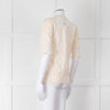 YaYa Woman Cream Lace Yolk Shortsleeve Jumper