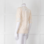 YaYa Woman Cream Lace Yolk Shortsleeve Jumper