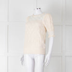 YaYa Woman Cream Lace Yolk Shortsleeve Jumper