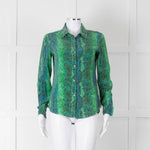 Primrose Park Green Snake Print Silk Blouse