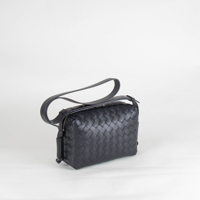 Bottega Veneta Navy Blue Small Loop Messenger Bag