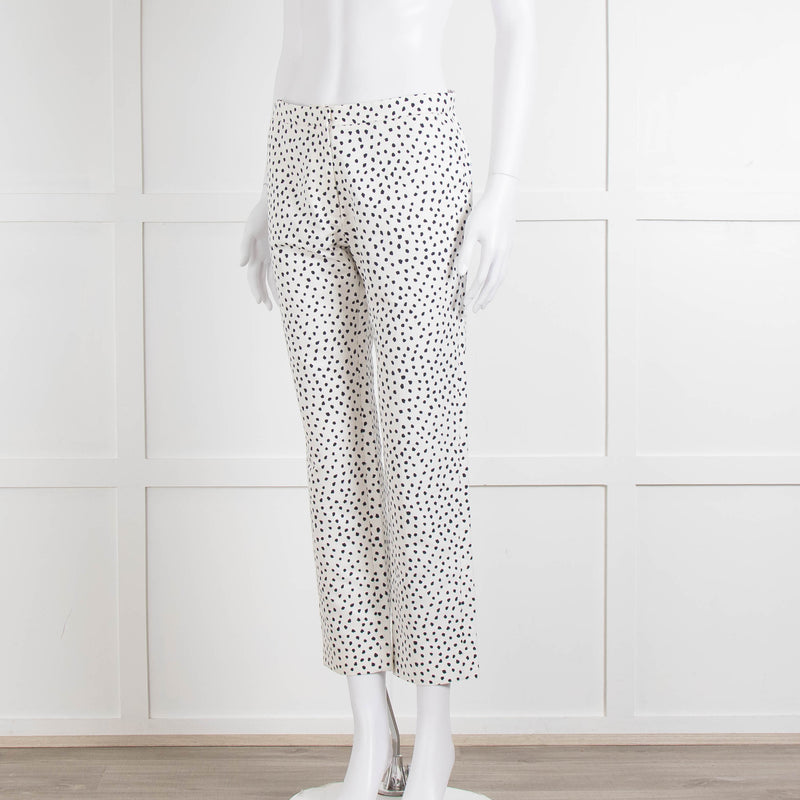CH Carolina Herrera Cream Black Dot Trousers