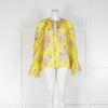 Zadig & Voltaire Yellow Floral Patterned Sheer Blouse