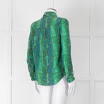 Primrose Park Green Snake Print Silk Blouse