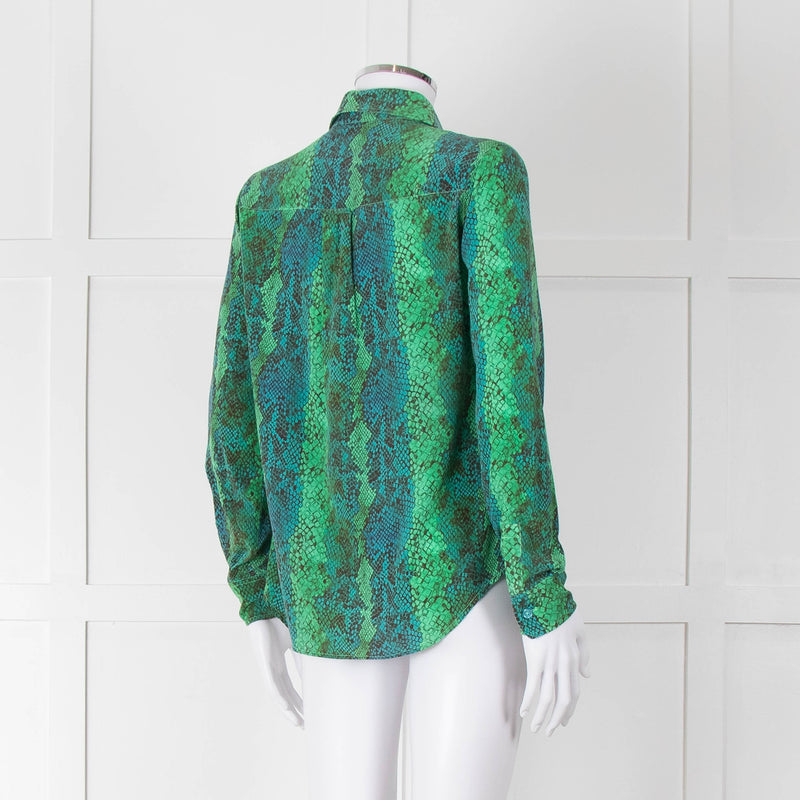 Primrose Park Green Snake Print Silk Blouse