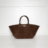 De Mellier Dark Brown Suede Midi New York Tote