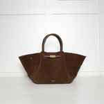 De Mellier Dark Brown Suede Midi New York Tote