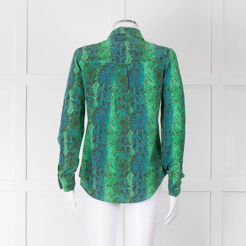 Primrose Park Green Snake Print Silk Blouse