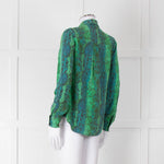 Primrose Park Green Snake Print Silk Blouse