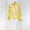 Zadig & Voltaire Yellow Floral Patterned Sheer Blouse