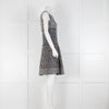 Oscar De La Renta Navy White Tweed Sleeveless Dress