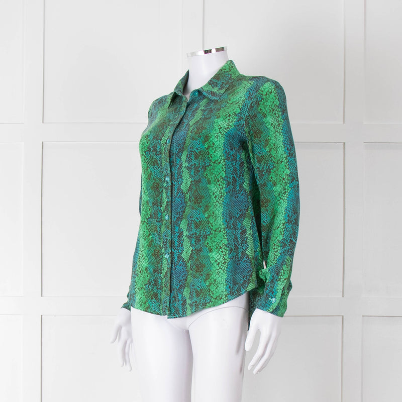 Primrose Park Green Snake Print Silk Blouse