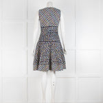 Oscar De La Renta Navy White Tweed Sleeveless Dress