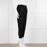 Theory Black Satin Strap Detail Elasticated Waist Trousers