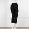 Theory Black Satin Strap Detail Elasticated Waist Trousers