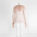 Philosophy Di Lorenzo Serafini Pink Lace L/S Blouse With Neck Frill