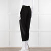 Theory Black Satin Strap Detail Elasticated Waist Trousers