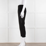 Theory Black Satin Strap Detail Elasticated Waist Trousers