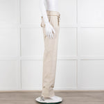 Dolce & Gabbana Beige Gold Button Front  Sailor Trousers