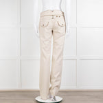 Dolce & Gabbana Beige Gold Button Front  Sailor Trousers