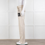 Dolce & Gabbana Beige Gold Button Front  Sailor Trousers