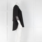 See By Chloe Black Lace Trim Short Sleeve Top