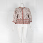 MABE Pale Pink Floral Block Print Linen Jacket