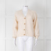 Selected Femme Cream Chevron Knit Alpaca Mix Cardigan