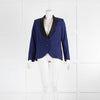 Alexander McQueen McQ Blue Wool Jacket With Black Collar