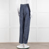 Adam Lippes Blue Denim Front Pleated Pocket Detail Trousers