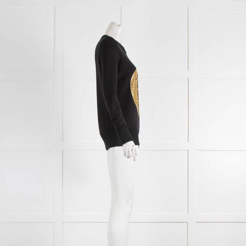 Versace Jeans Couture Black Gold Head Sweatshirt
