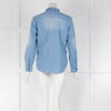 Isabel Marant Etoile Blue Denim Mid Frill Long Sleeve Shirt