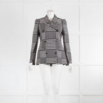 Alexander McQueen Black And White Check Double Breasted Jacket