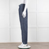 Adam Lippes Blue Denim Front Pleated Pocket Detail Trousers