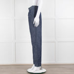 Adam Lippes Blue Denim Front Pleated Pocket Detail Trousers