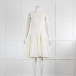 Alexander McQueen Cream Embossed Dress With Back Pleat