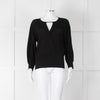 Alberta Ferretti Black Crossover Thin Knit Top