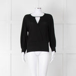Alberta Ferretti Black Crossover Thin Knit Top