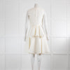 Alexander McQueen Cream Embossed Dress With Back Pleat