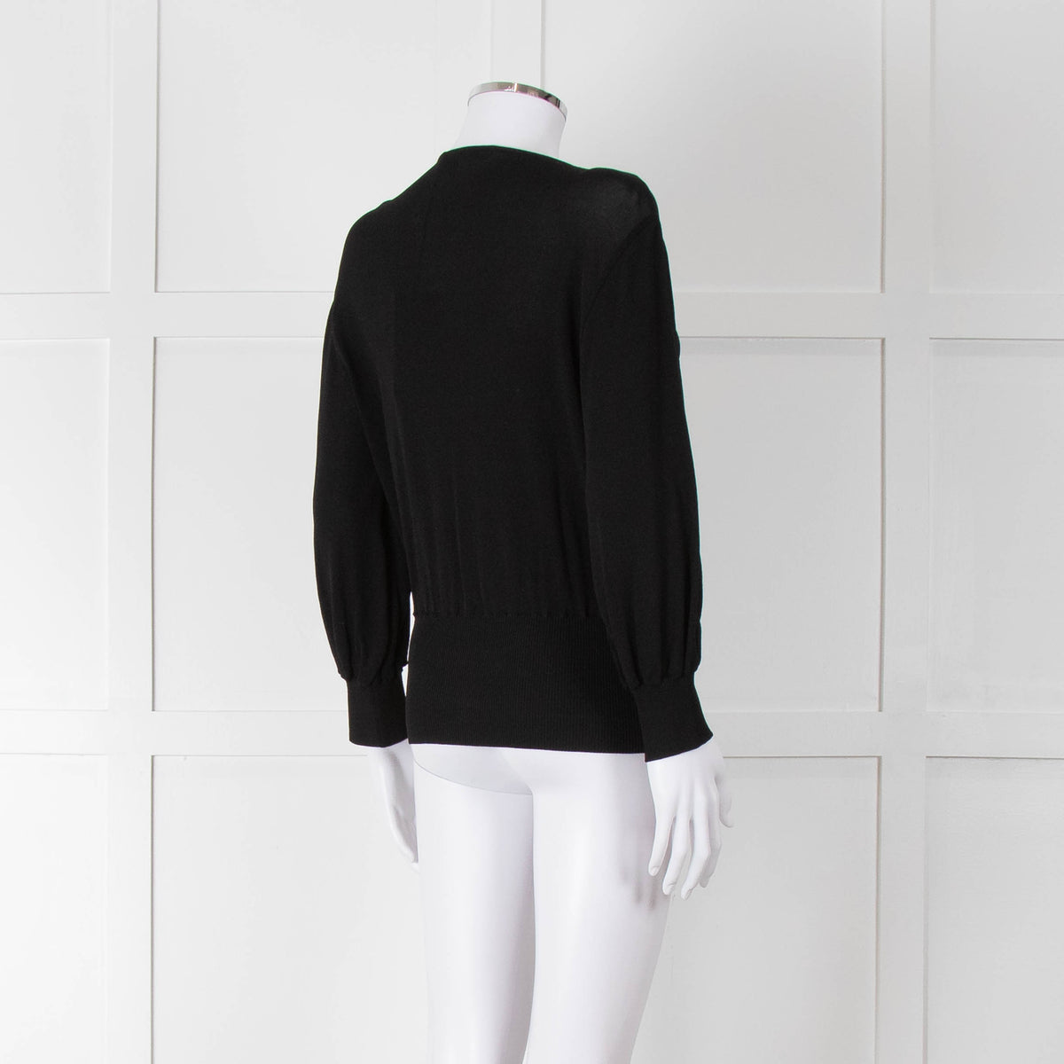Alberta Ferretti Black Crossover Thin Knit Top