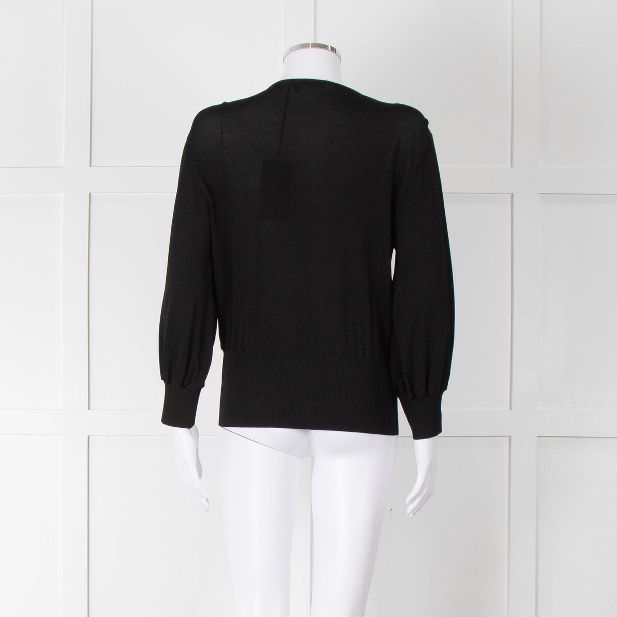Alberta Ferretti Black Crossover Thin Knit Top