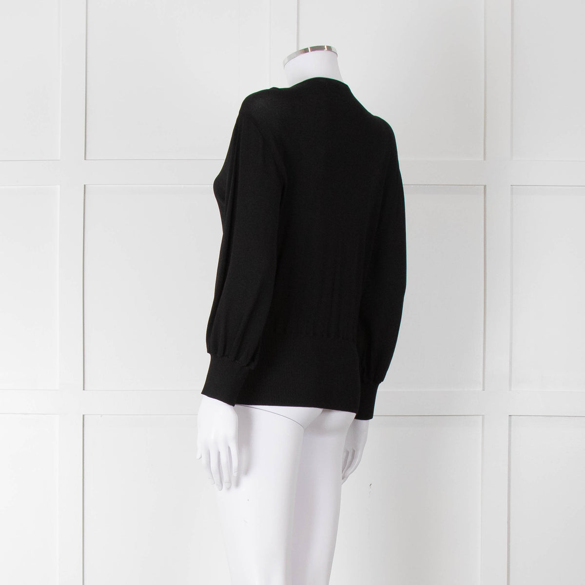 Alberta Ferretti Black Crossover Thin Knit Top